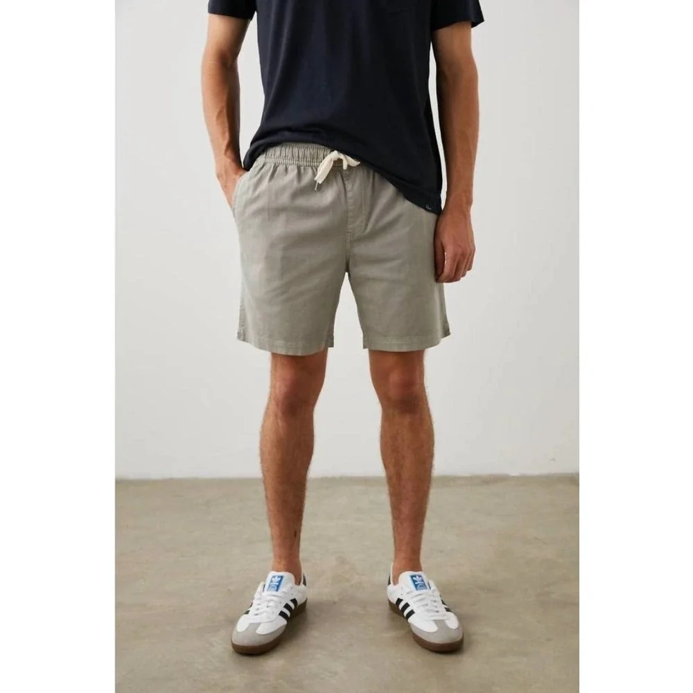 Rails Cruz Shorts Mens Washed Grey Coastal Preppy Casual Travel Resortwear
